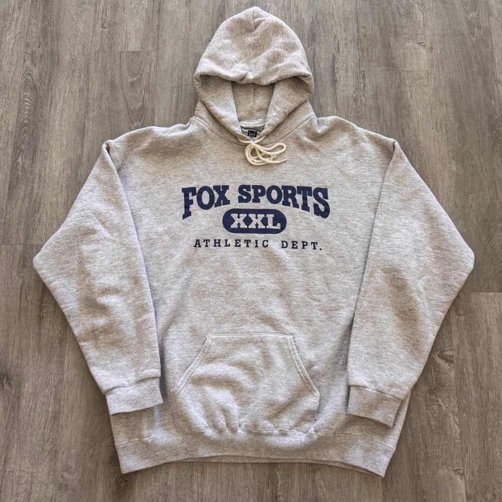 Vintage Lee Fox Sports Athletic Dept XXL Hoodie Heather Gray Mens XL Made in USA